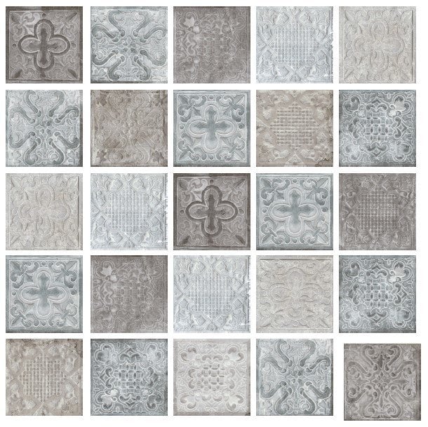 EGE SERAMİK 20X20 ZEUGMA GREY MIX SILVER MADALYON
